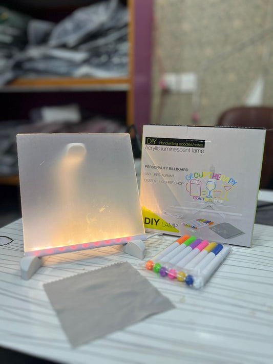 17" LED Note Board with Colors, 7 Light Effects Rechargeable Acrylic Led Drawing Board for Kids,