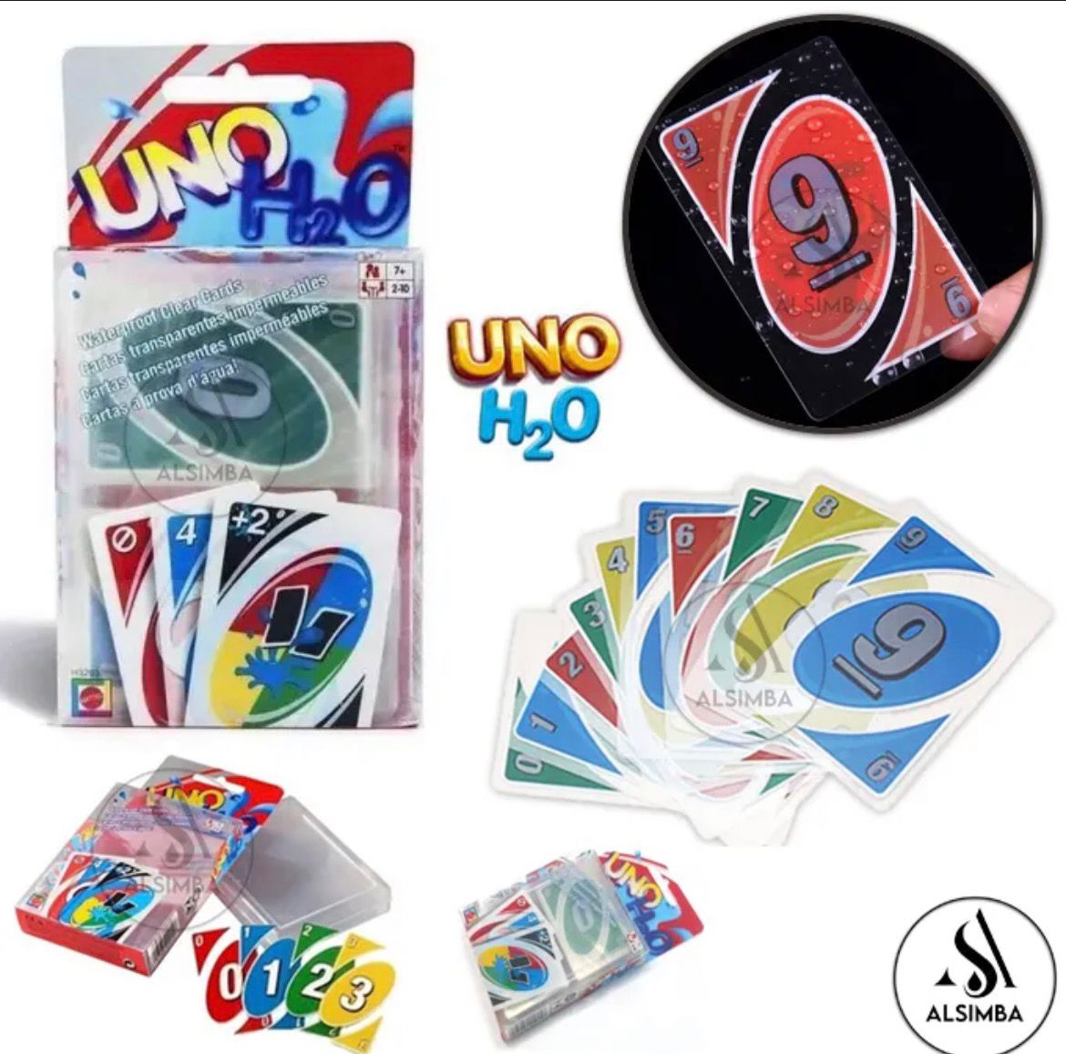 UNO H2O Card Game Waterproof Pressure Proof PVC Plastic Transparent Kids Toys - 112 Cards Pack