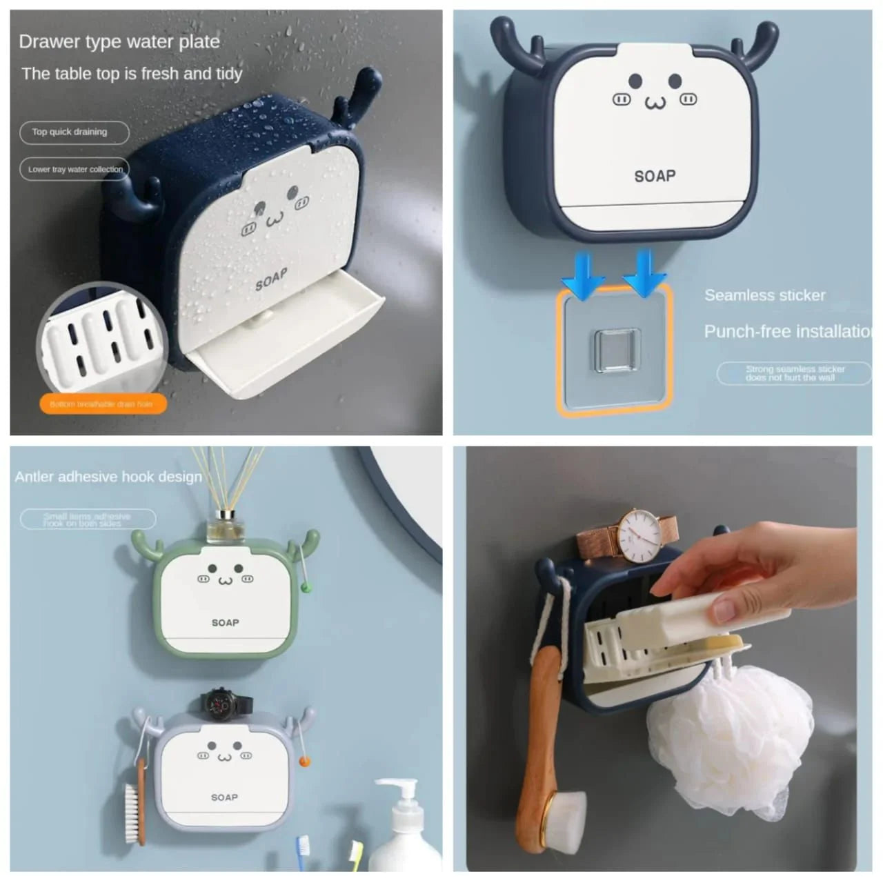 New Cat shaped sticking soap holder