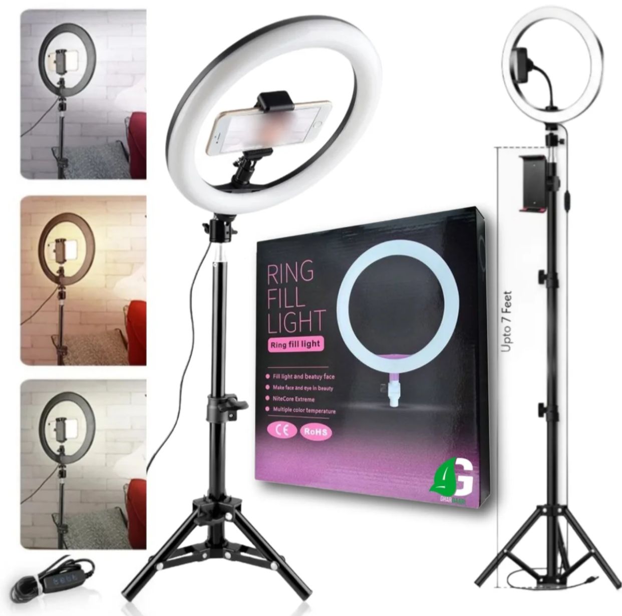 Ring Light With Stand 7FT Stand 26 CM Ring Light