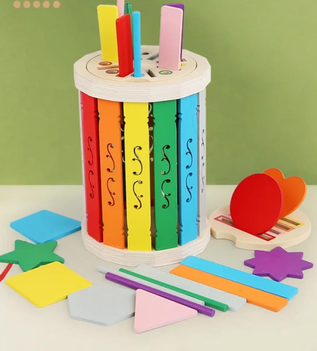 Wooden Educational Colorful Sorting Bucket