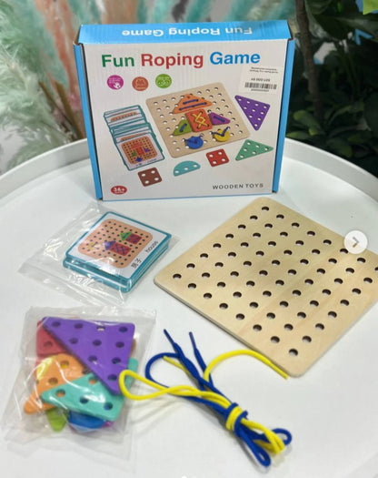 Wooden Lacing Toy Development Toys Preschool Educational Fine Motor Skills Fun Roping Game