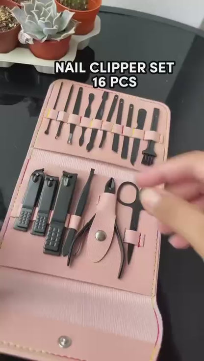 Manicure Pedicure Grooming Kit - Professional 16pcs Manicure Set - Stainless Steel Nail Clipper Set -  Stainless Steel set
